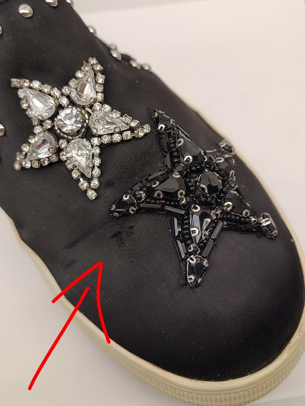 Steve Madden Rhinestone Bead Star Embellished Slip-On Sneakers Sz 9 - Picture 12 of 16